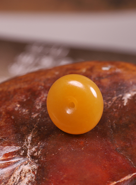 13mm鸡油黄平安扣新疆和田玉籽料黄沁小平安扣黄沁隔片手串配珠