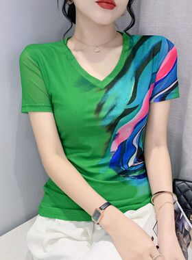 欧货个性短袖夏装时尚印花