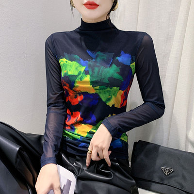 长袖街头常规印花2023秋冬网纱