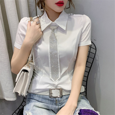 职业衬衫女短袖修身夏季新款气质