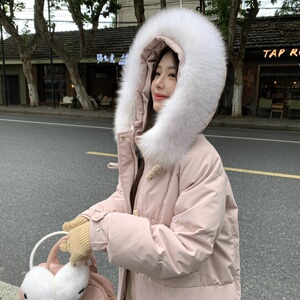 反季东大门羽绒服女2024新款冬季韩版加厚狐狸大毛领长款过膝外套