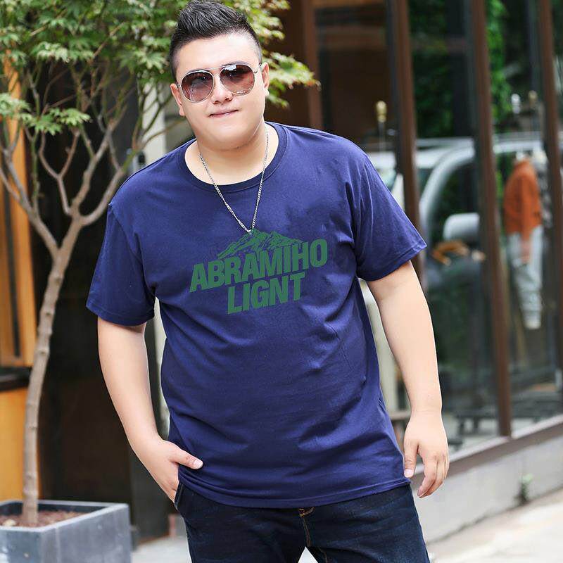 夏季薄款男体恤衫加肥加大肥佬胖子圆领男丅恤短袖T恤打底衫上衣