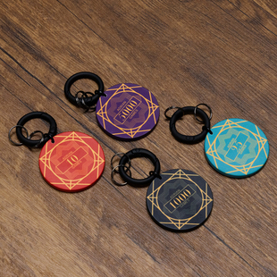 陶瓷筹码幸运数字车钥匙扣环圈磨砂复古牛仔裤挂件背包饰吊坠