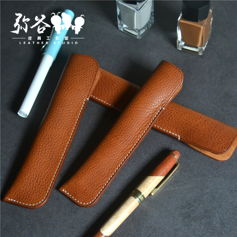 真皮单支商务收纳手工高档笔套