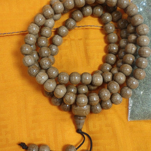 藏式六道木佛珠 莲师伏藏白财神法会制作三宝 露熏香套装纳福招财