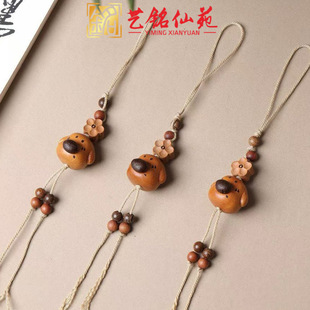 咖啡豆桃木雕刻媒婆痣小狗挂件艺铭仙苑文玩手串挂饰钥匙扣包吊坠