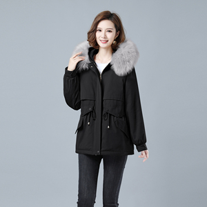2020冬加绒加厚棉服保暖连帽派克服722款图片