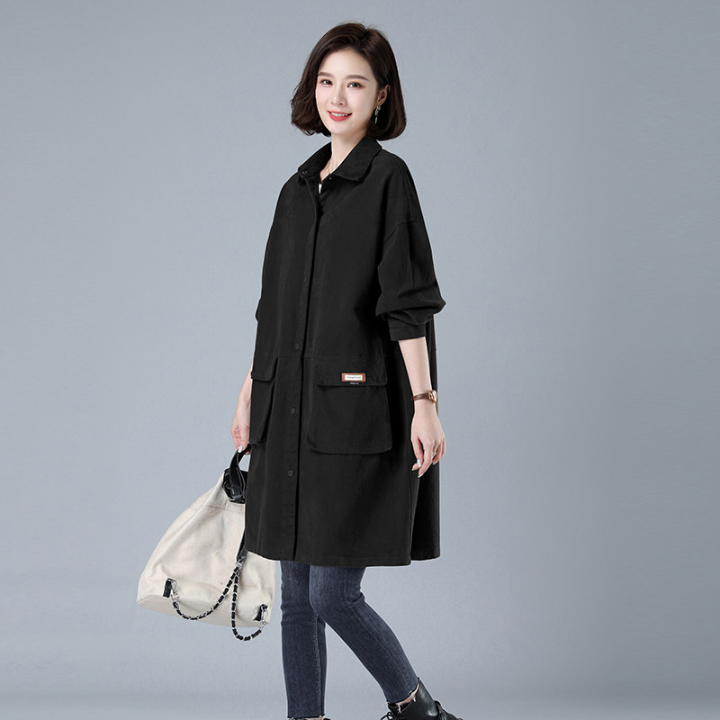 时尚宽松显瘦长款风衣外套女秋冬季新款气质百搭休闲大码女装上衣,女装风衣,秋牧寒烟