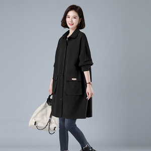 时尚宽松显瘦长款风衣外套女秋冬季新款气质百搭休闲大码女装上衣图片