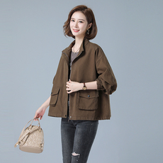 时尚百搭宽松短款夹克外套女秋装新款韩版休闲上衣显瘦气质外穿，女装短外套，秋牧寒烟