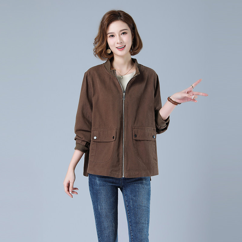 时尚百搭女士短款夹克外套显瘦休闲宽松上衣春秋新款韩版潮流女装,女装短外套,秋牧寒烟