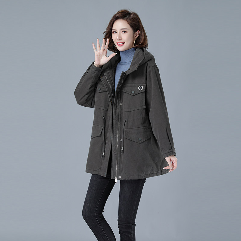 2020冬加绒加厚棉服保暖连帽派克服719款,女装棉衣/棉服,秋牧寒烟