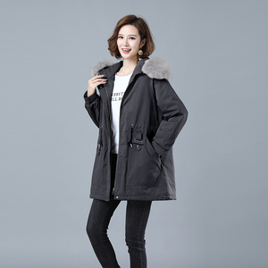 2020冬加绒加厚棉服保暖连帽派克服725款图片