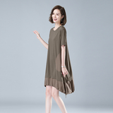 时尚宽松显瘦短袖连衣裙舒适百搭休闲女装，女装连衣裙，秋牧寒烟