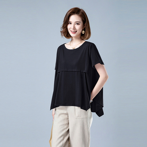 时尚宽松显瘦短袖T恤女夏季新款百搭休闲上衣韩版简约气质女装图片