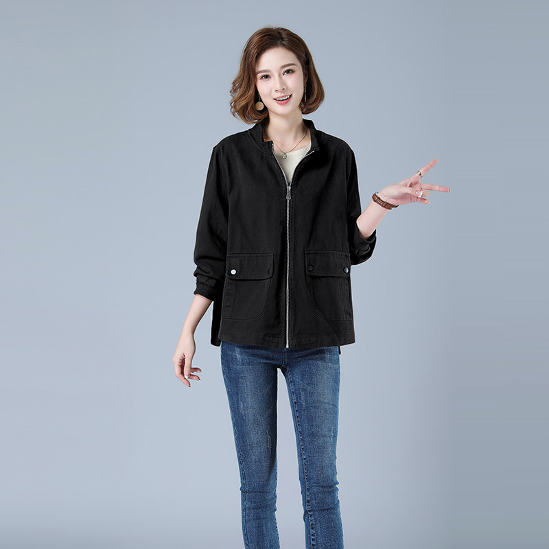 时尚百搭女士短款夹克外套显瘦休闲宽松上衣春秋新款韩版潮流女装,女装短外套,秋牧寒烟