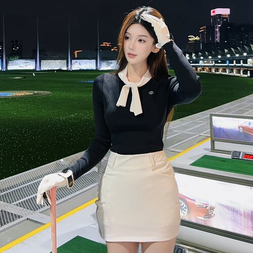 高尔夫服装女春秋韩版高尔夫套装女高尔夫长袖女裙显瘦速干网球服