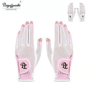 GOLF网布防滑运动手套 透气露指韩版 25新款 高尔夫手套女士双手夏季