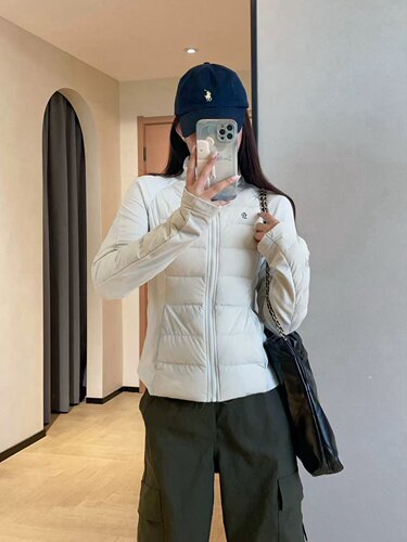 高尔夫服装女冬季高尔夫羽绒外套女高保暖显瘦防风高尔夫外套女装