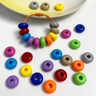 亚克力实色算盘椭圆珠diy饰品