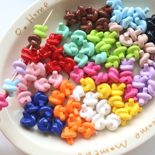 14色烤漆亮面绳结扭扭珠 不规则DIY串珠手机链条挂件材料配饰