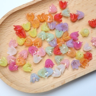 果冻ab镀彩铃兰花花朵 DIY古风发簪发饰手链车挂手机链材料配饰