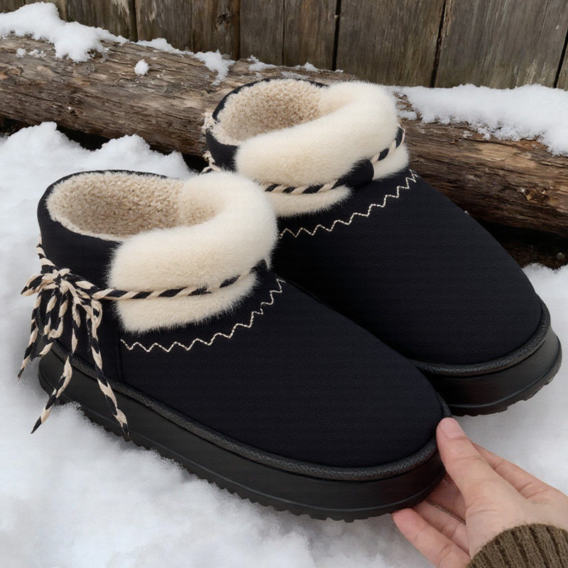 棉拖鞋女款包跟棉鞋2025新款冬季外穿高帮雪地靴加绒保暖厚底防滑