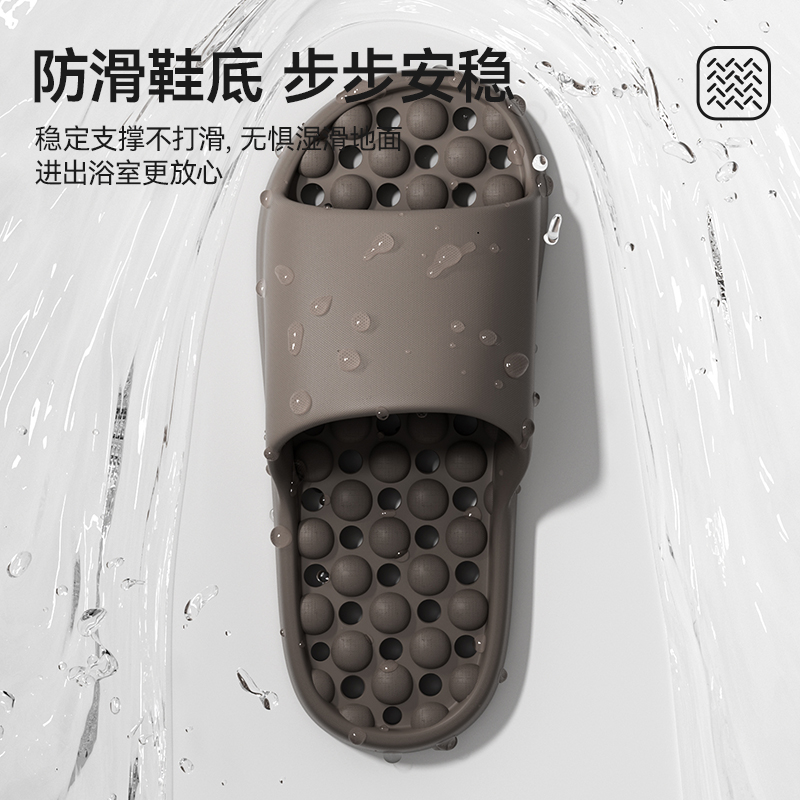 新款男士浴室拖鞋防臭夏抗菌室内家居凉拖女漏水镂空速干洗澡防滑