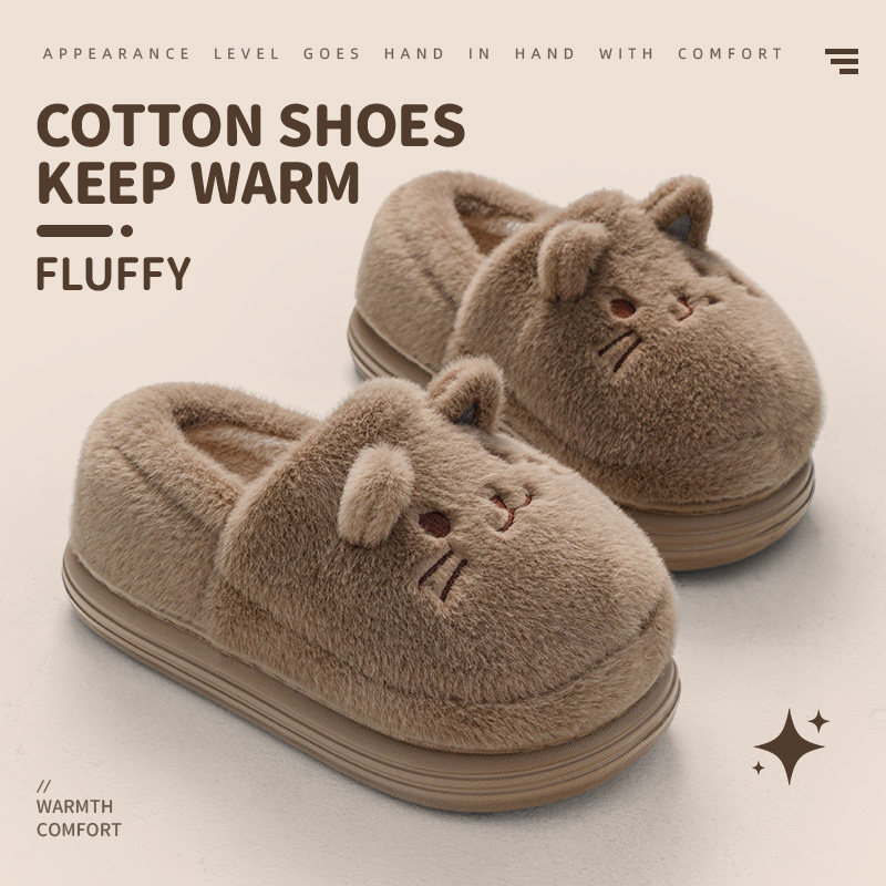 可爱棉拖鞋女款秋冬月子鞋孕妇室内家居包跟情侣棉鞋2025新款保暖