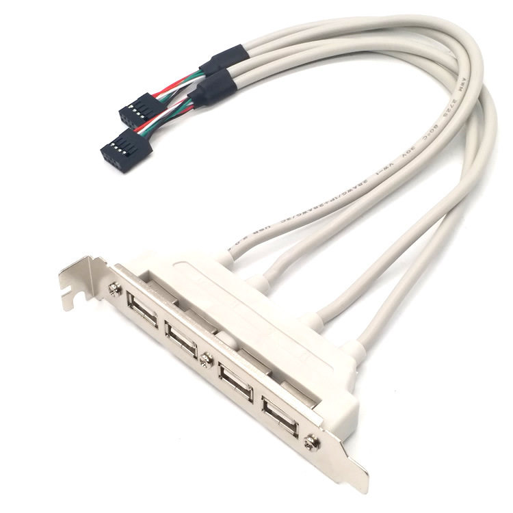 4口USB挡板线 主板USB2.0扩展线 USB四口外置挡板线 usb2.0主板线