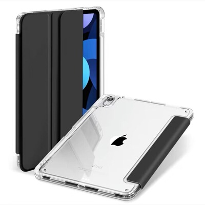 适用ipad air4/5/6代保护壳10.9寸透明苹果平板壳 紫粉灰绿色磁吸休眠
