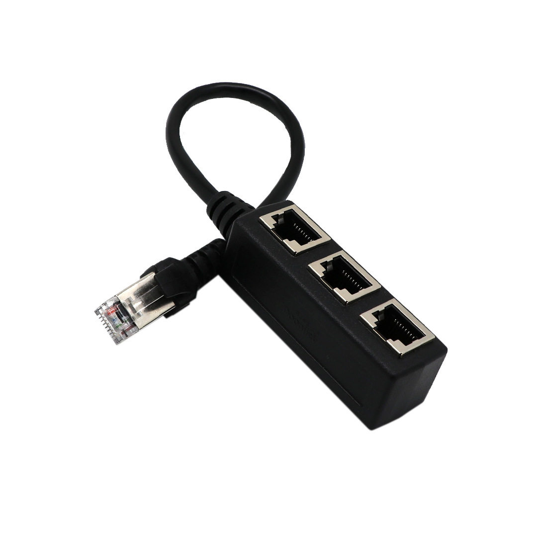 RJ45网络一分三延长线 快速以太网电缆适配器 网线分配器1公到3母