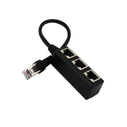 RJ45网络一分三延长线 快速以太网电缆适配器 网线分配器1公到3母