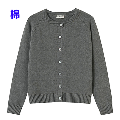 纯棉外搭宽松短款加厚针织开衫