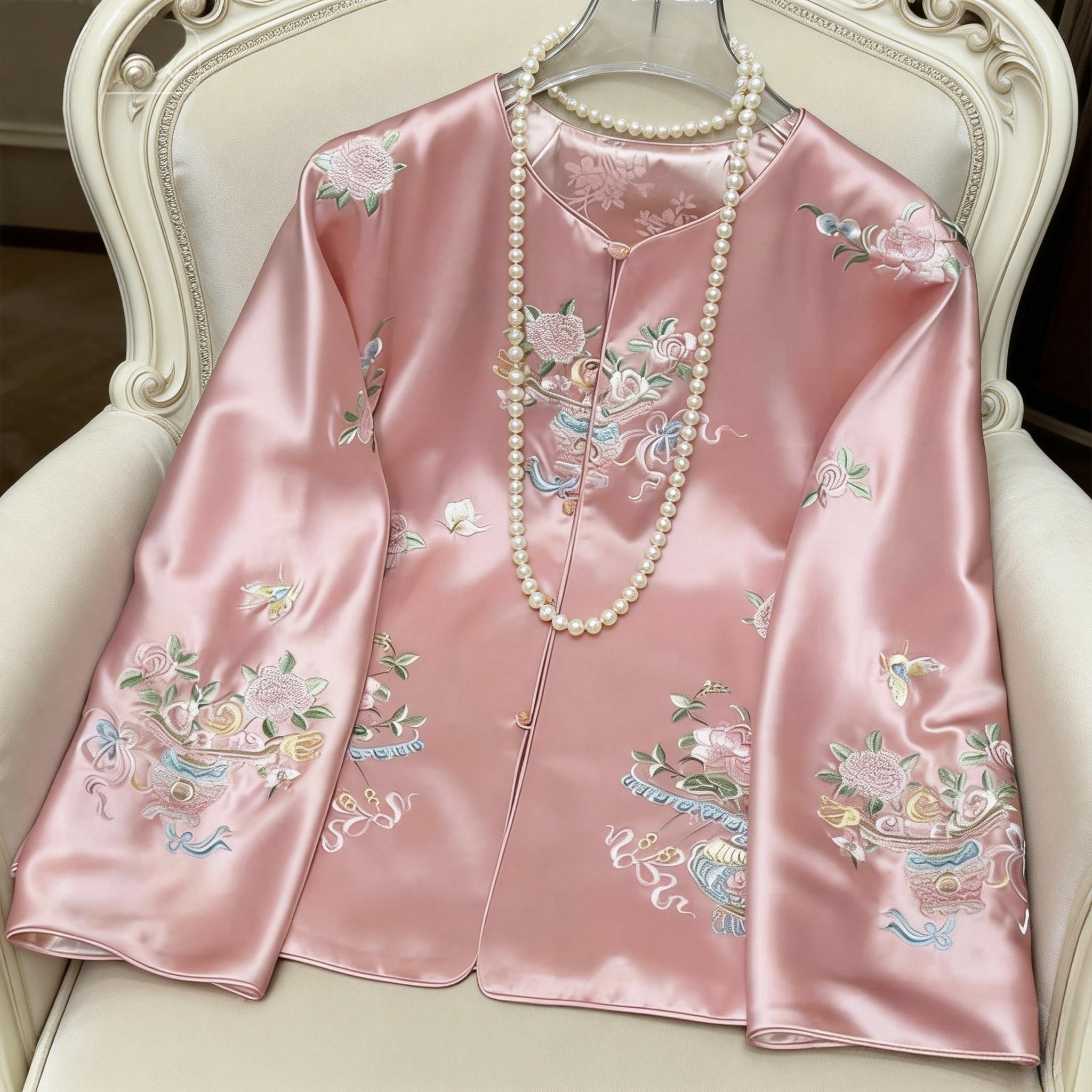 复古国风一揽富贵重工刺绣对襟醋酸外套26新中式女装改良唐装上衣