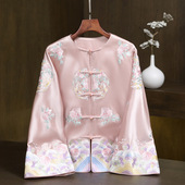 外套民族风太太服女 上衣2026春秋复古国风醋酸刺绣唐装 时尚 新中式