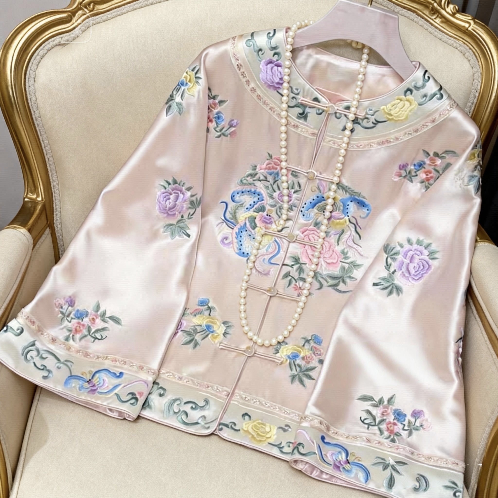 新中式女装2026年春季新款复古国风醋酸刺绣改良唐装上衣国潮外套