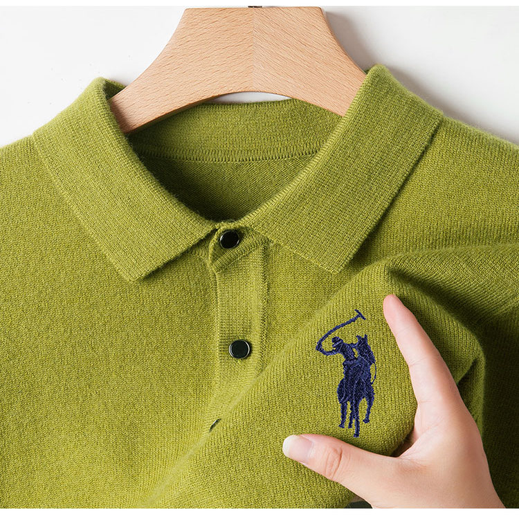 秋冬季男士羊毛衫加厚保暖翻领