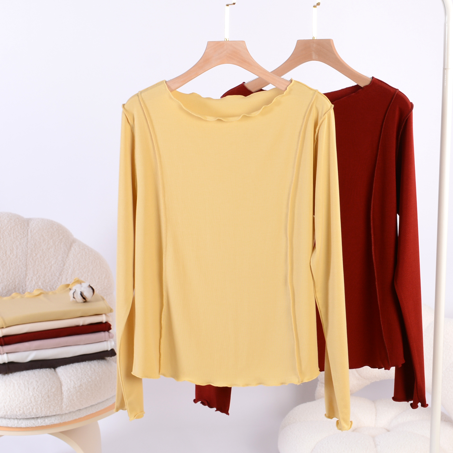 新款女士内穿长袖T恤打底衫