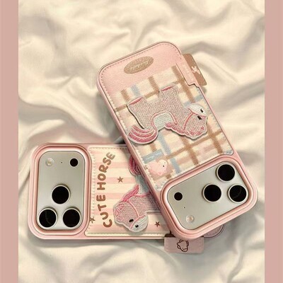 粉刺绣小马刺绣马手机壳苹果17