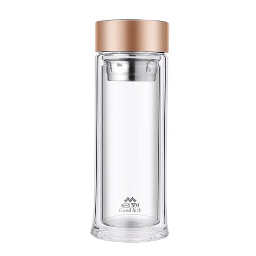 名到MIODO双层玻璃杯男女商务泡茶杯简约附茶漏网MD-XFZ400 400ml
