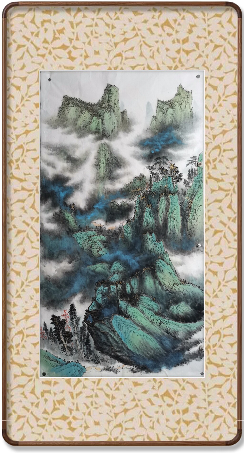 一枫斋六尺中堂纯手绘作品:翠山幽谷山水画国画装饰画挂画新中式