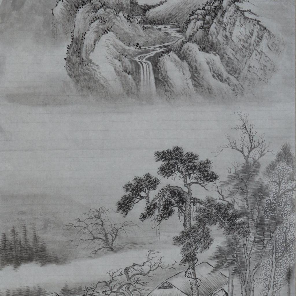 一枫斋手绘三尺中堂山水画秋山