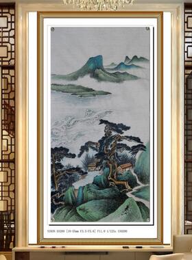 热卖国一枫斋纯手绘精品仿古山水画三尺中堂张大千水墨画一幅惊爆