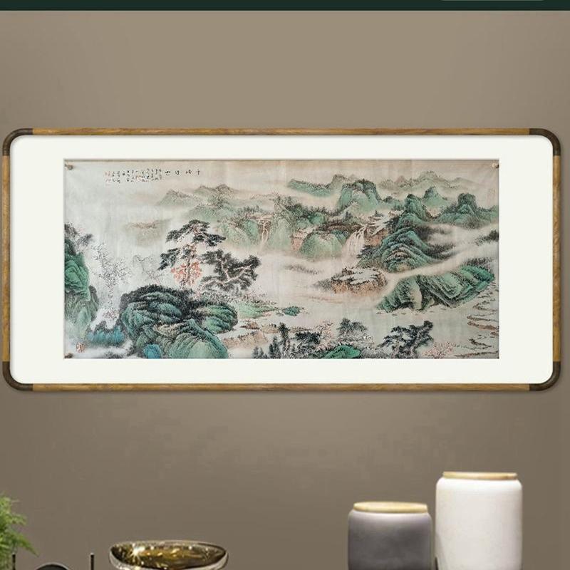 一枫斋四尺横幅纯手绘作品:翠山幽谷山水画国画装饰画挂画新中式