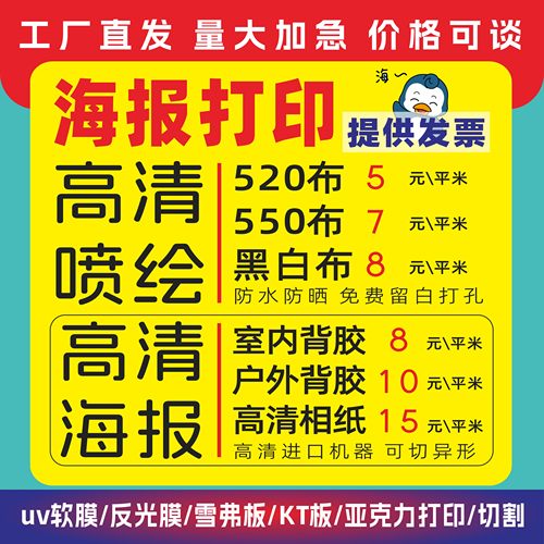 海报图阁贴纸户外背胶防水防晒
