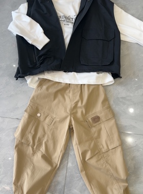 牛哆哆2025春夏款男女中大童韩版工装裤91307