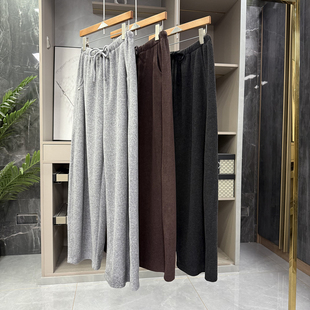 250768 秋冬款 女 宽松抽绳松紧腰休闲镰刀阔腿裤 慵懒时髦