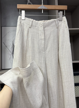 高个子收！yuan厂P牌单！天丝亚麻高腰休闲阔腿西裤女  A6041~ZY