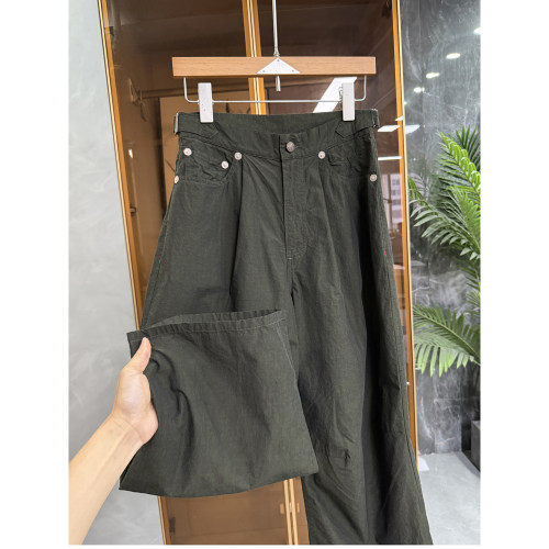羊毛长绒棉高腰休闲工装阔腿裤